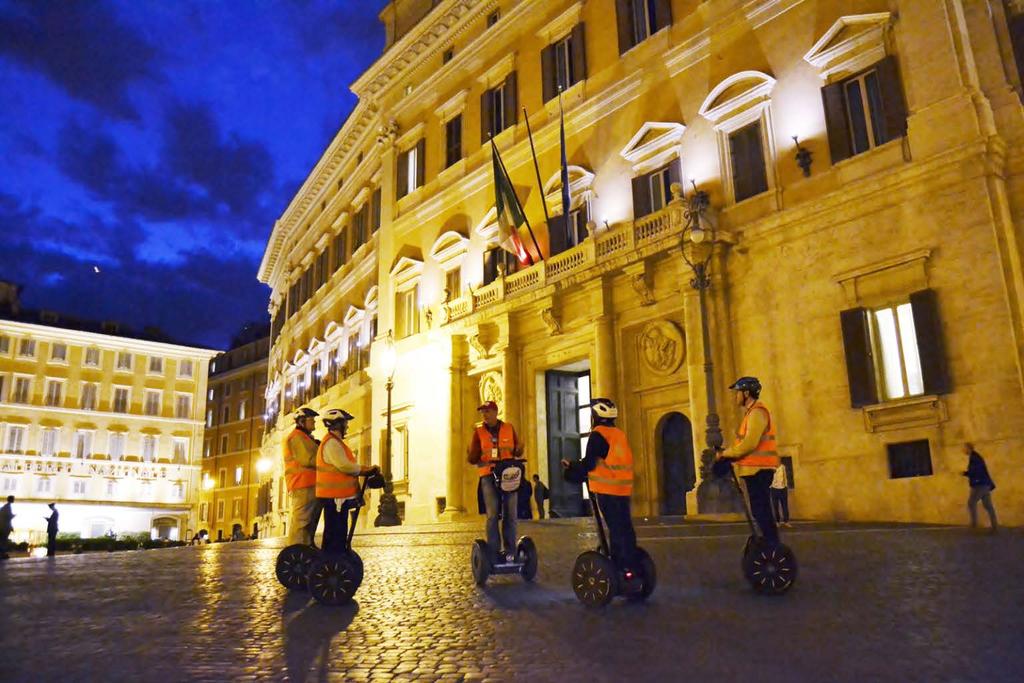 ROME SEGWAY NIGHT TOUR Price: 65 per person Schedule: Sunday to Thursday at 4:30pm, 7:30pm or 8:00pm Duration: 2,5 hours Included: Small Group experience, Tour Leader, Segway rental, orientation