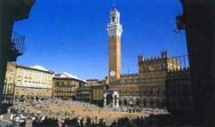 This new vision of urban space was realized in the superb square known as Piazza Pio II and the buildings around it: the Piccolomini Palace, the Borgia Palace and the cathedral with its pure