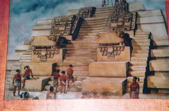 Rekonstrukcija scene iz zivota Maja. Koliko ova zamisao guatemalskog umjetnika i dojam neobaveznosti odgovara nekadasnjoj stvarnosti? Maje Kosmicki urari (2) Avgust 2003.