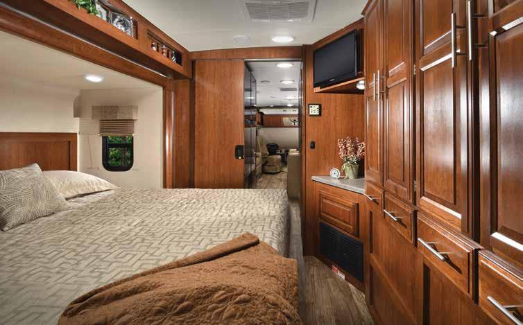 The FR3 crossover motorhome offers flush floor construction for a smooth transition from the cockpit to the living area.