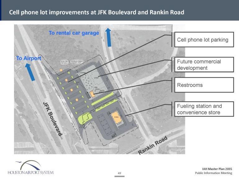 ROADWAY RECOMMENDATIONS Cell phone lot improvements at JFK Boulevard and Rankin