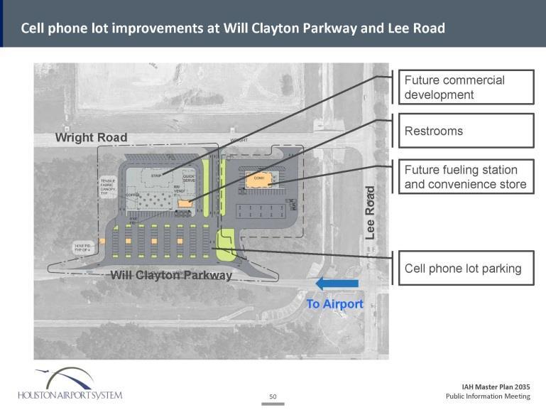 station and convenience store Cell phone lot improvements at Will Clayton Parkway