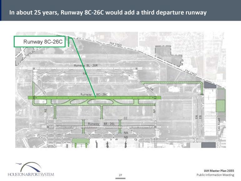 AIRFIELD RECOMMENDATIONS In about 25 years, the addition of Runway 8C-26C would add a