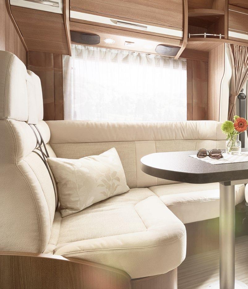 c-tourer T 143, bright ash tree world of living, Venice style world Test results The c-tourer T 143 is a solid semi-integrated motorhome all-around, where there is little to complain about.