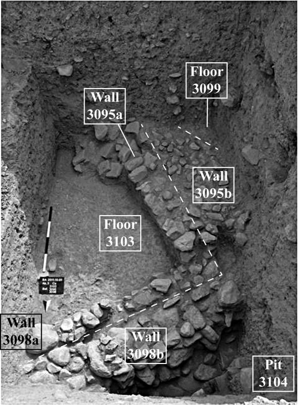excavation at bakr awa 2010 and 2011 73 Fig. 37 Area 3-C. Architectural remains of level 9a. southern (BA 3098a), respectively their eastern edges (BA 3095a) at this time (cf. Fig. 37).