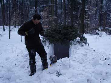 Avoid sweating or getting wet while making snow shelters. Perspiration can be a killer. Shed layers and brush off snow whenever possible.