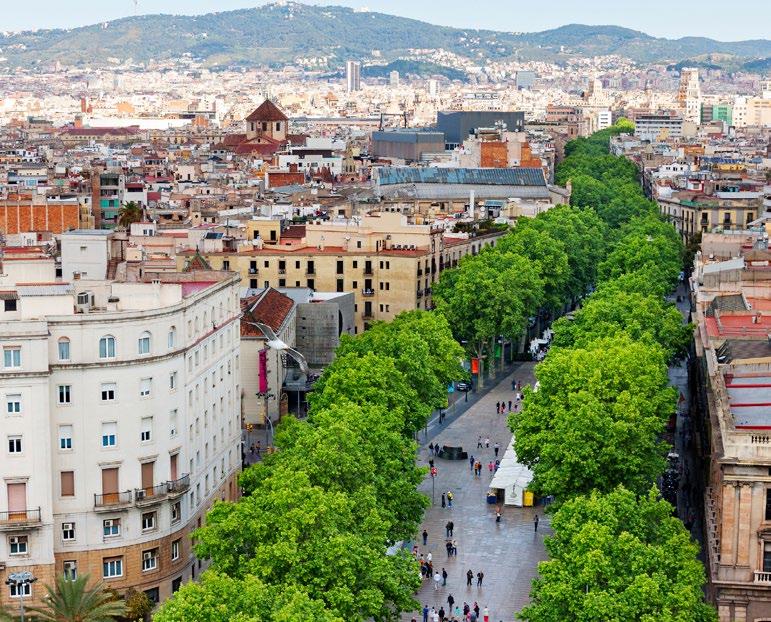 2 Barcelona s Top Landmarks Barcelona City Guide / 8 2 LA RAMBLA Stretching 1.2 kilometres, this tree-lined boulevard is the largest and most popular shopping street in Barcelona.