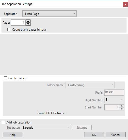 Напредно скенирање 9. Изберете Separator на екранот Job Separation Settings. Fixed Page: Изберете за да разделите според секоја наведена страница и да поделите во датотеки.