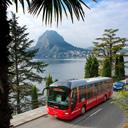 to continue their journey to Lugano back in Switzerland. Bernina Express Bus.