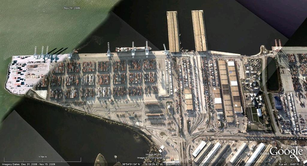 Norfolk International Terminal (NIT) (Exhibit 70) is a legacy complex of container, bulk, break bulk, and warehouse facilities. The terminal is operated by Virginia International Terminals, Inc.