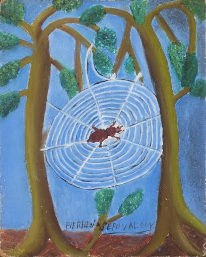 Pierre Joseph-Valcin born 192, Port-au-Prince, Haiti Spider Web with Spider, circa 1970 Mary