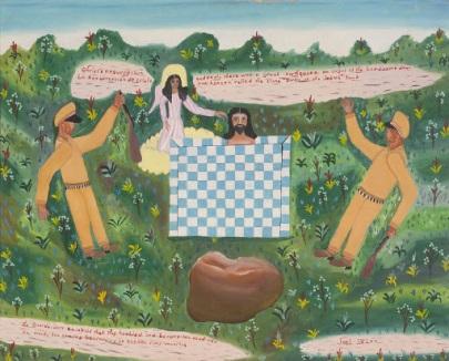 0262 Joel Delva Christ's resurrection from a checkered tomb,