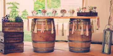 WINE BARREL BAR Straight from the vineyard, this oak wine barrel bar is the perfect