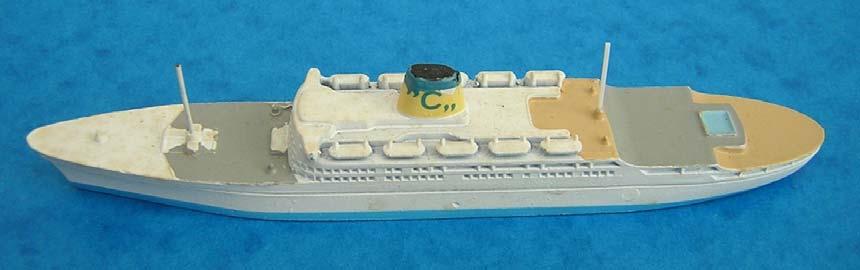 MERCURY (ITALY) Die-cast Triang style range composed mainly of post-war Italian liners and a solitary warship, the 1930s light cruiser Montecuccoli; now only available second-hand (models are 1/1200).