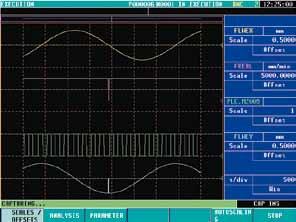 Oscilloscope Oscilloscope The on-board Oscilloscope funcion is an assisance ool for opimizing he performance of he Servo Sysem by simulaing in real ime he performance characerisics of he machine