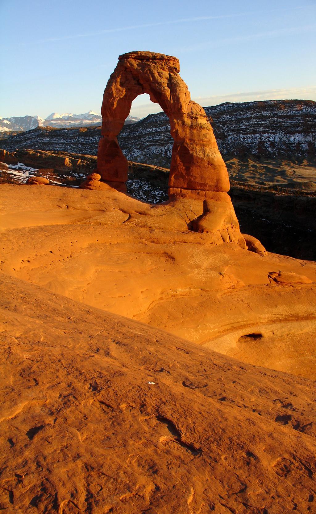 Delicate Arch Located only two miles north of Moab, Arches National Park boasts the highest concentration of natural sandstone arches and bridges in the world.