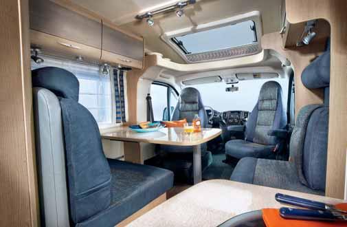 17 TRAVEL VAN 2 1 A light design and finish: The two-tone furniture panelling of the
