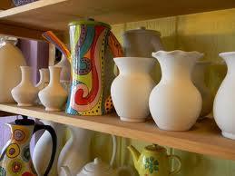 Select your own pieces to paint, including, but not limited to: mugs, vases, bowls,