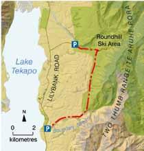 4 Walks near Lake Tekapo Richmond Trail 4 5 hours, 13 km This walk starts and finishes in different areas so a couple of vehicles may be required or alternatively an arranged drop off/ pick up.
