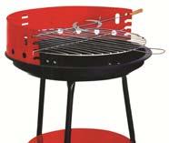 Tough enamelled lid with adjustable lid vent and handle. Chrome plated cooking grid.