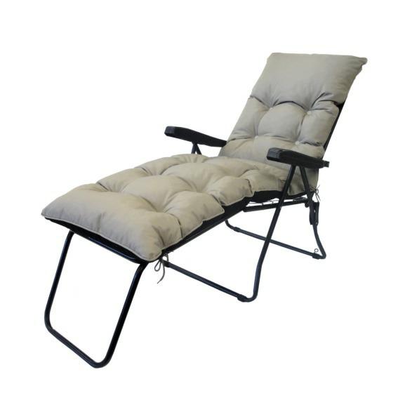 GLENCREST CC RANGE RECLINER 44.99 RECLINER These high quality tubular frames and cushions are perfect for relaxing in the sun. Available in green and taupe with matt black frames.