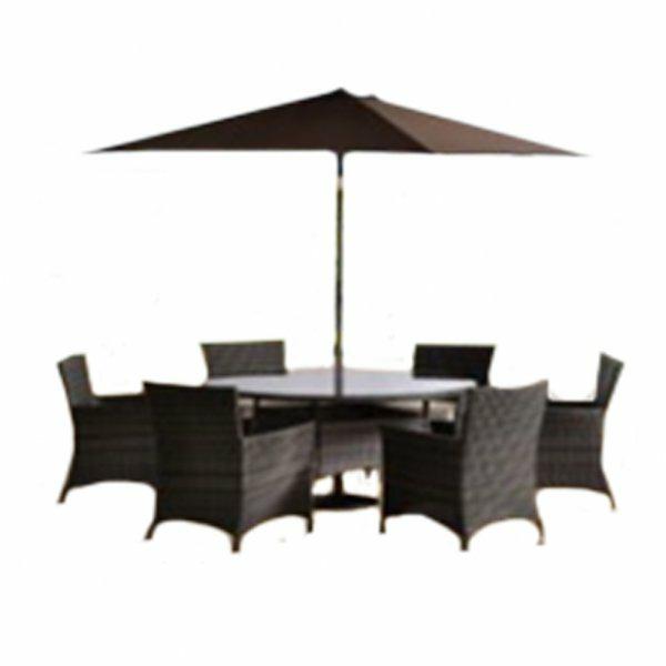 RATTAN 4 SEATER SET & PARASOL RATTAN 6 SEATER SET & PARASOL 599 449 The luxurious 4 seater rattan dining set has been beautifully designed in stylish brown faux rattan material, which is completely
