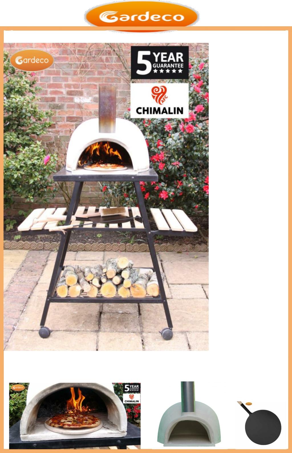 PIZZARO & STAND PIZZA OVEN 599.99 Features: Traditional design pizza oven with dome and front funnel Made of CHIMALIN AFC.