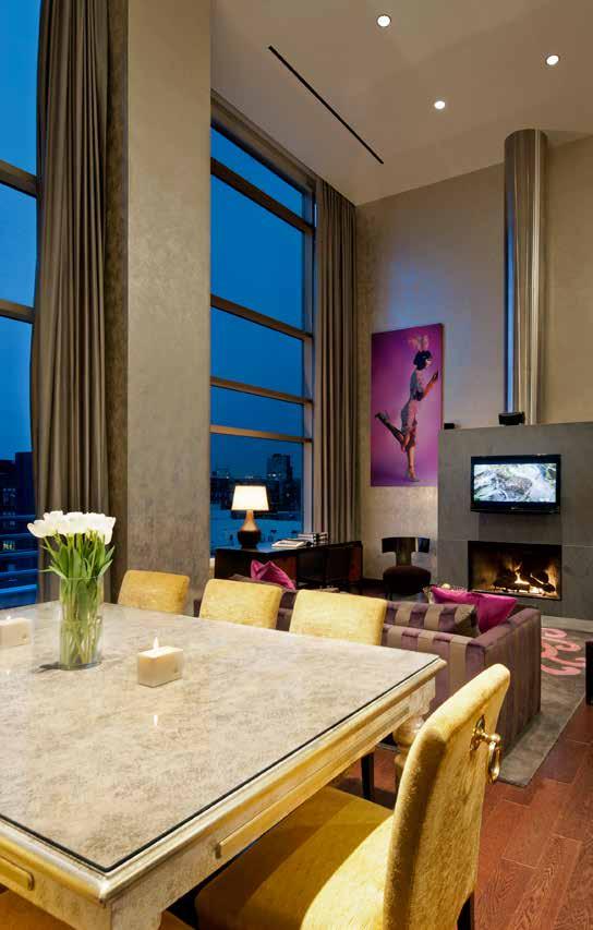 GET SUITE Book our two bedroom Duplex Penthouse Suite for an unforgettable experience two levels with 25 foot floor-to-ceiling windows overlooking the Hudson River, hardwood