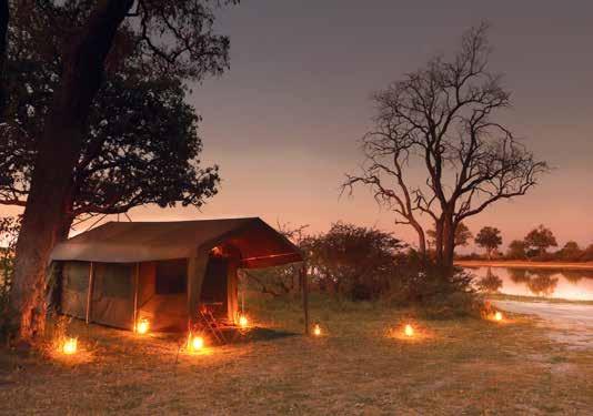 National Park, home of Africa s largest elephant population. Accommodation is in spacious, walkin guest tents with access to a private ensuite bush shower and toilet.