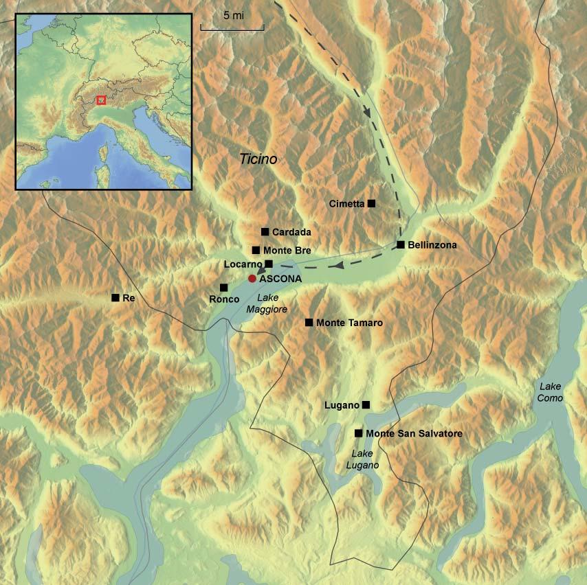 MAP OF BY RAIL TO SWISS LAKE MAGGIORE HOLIDAY The map below illustrates the route outlined in this touring