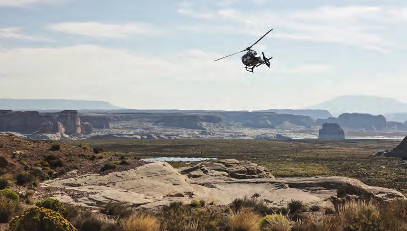 Private Air-Touring Options Helicopter tours Guests can depart directly from Amangiri s private helipad, discreetly located between picturesque sandstone