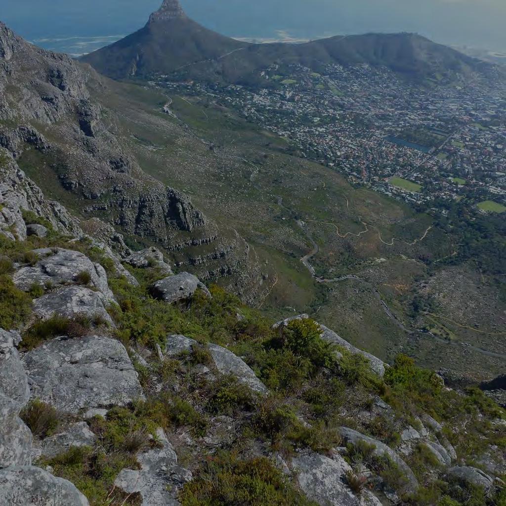 The hike starts at the cableway and the walk across the top of Table Mountain to