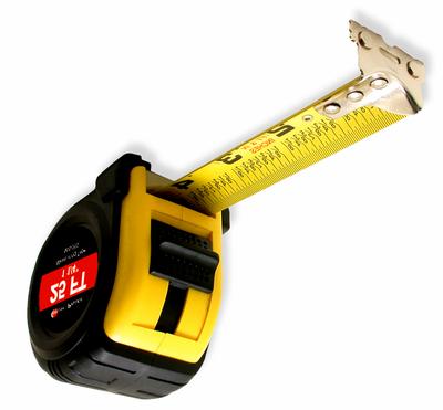 TAPE MEASURES These contractor grade tape measures are available in 33, 25, 16 and 12.