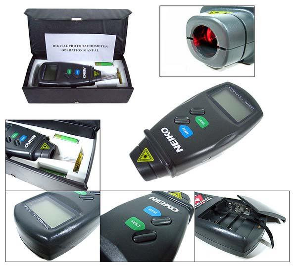 DIGITAL LASER PHOTO TACHOMETER This is a high quality, digital laser photo tachometer that will accurately measure RPM by laser.