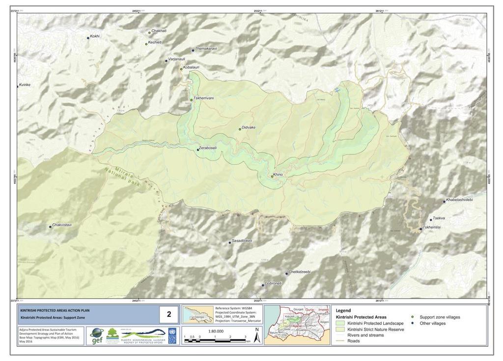 3.2. SOCIOECONOMIC FRAMEWORK Figure 4: Map of Kintrishi Protected Areas Support Zone.