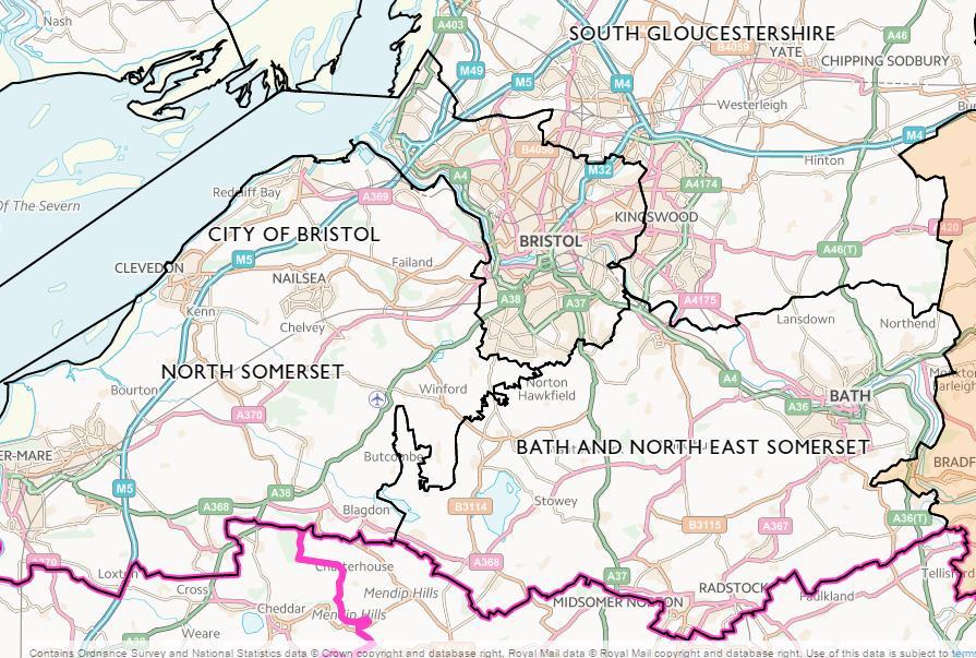 Regional Economic Policy & Objectives Bristol Airport is located within the unitary authority of North Somerset, close to the border with Bath & North East Somerset (Figure 3.1).