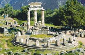 Delphi's sanctuary of Athena Pronaia features a fourth-century tholos and graceful Doric columns.