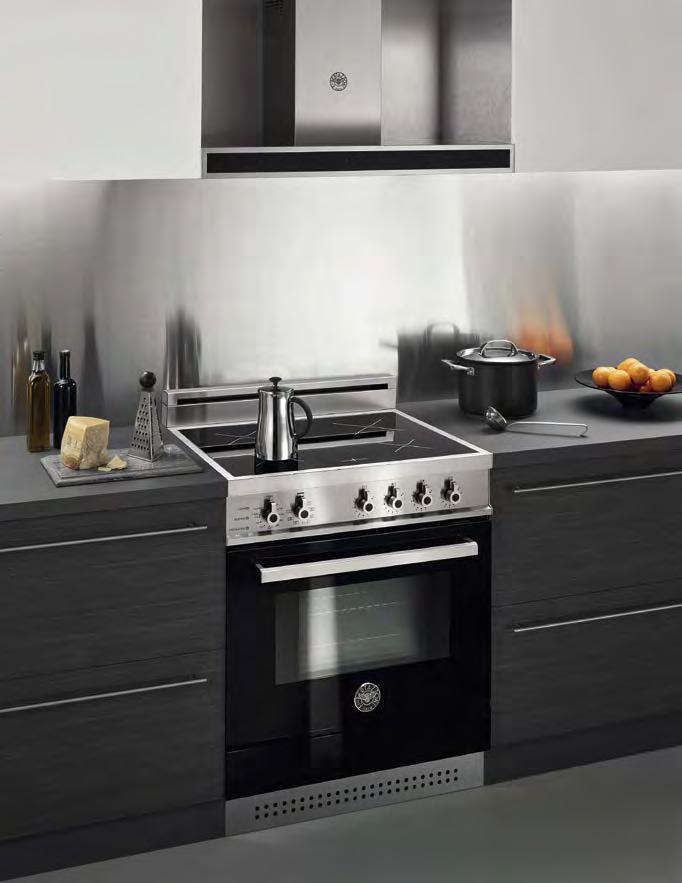 58 BEAUTIFUL Machines 59 All-electric ranges have high-performance induction cooktops, either with self-clean or manual clean ovens. A useful full-width storage compartment is provided below the oven.