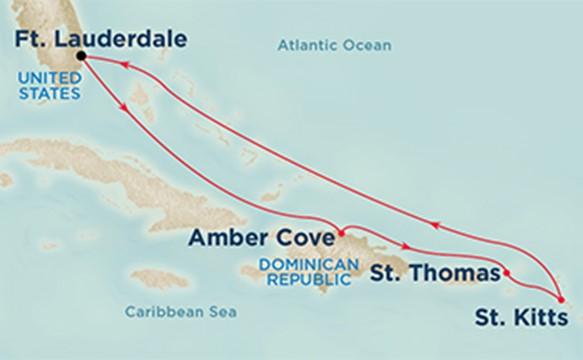 Regal Princess 7 Night Eastern Caribbean Cruise Sailing roundtrip from Ft. Lauderdale to Amber Cove, St. Thomas, and St. Kitts February 5 12, 2017 Inside IB $1,285.00 pp Balcony BD $1,525.