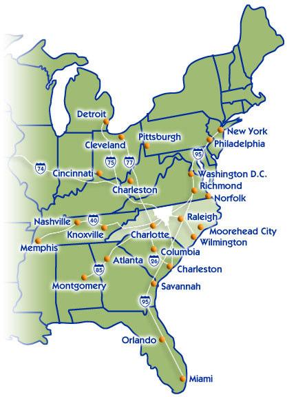 Our Location From Rockingham County to major U.S. cities according to Rand McNally Mileage Calculator on Internet.