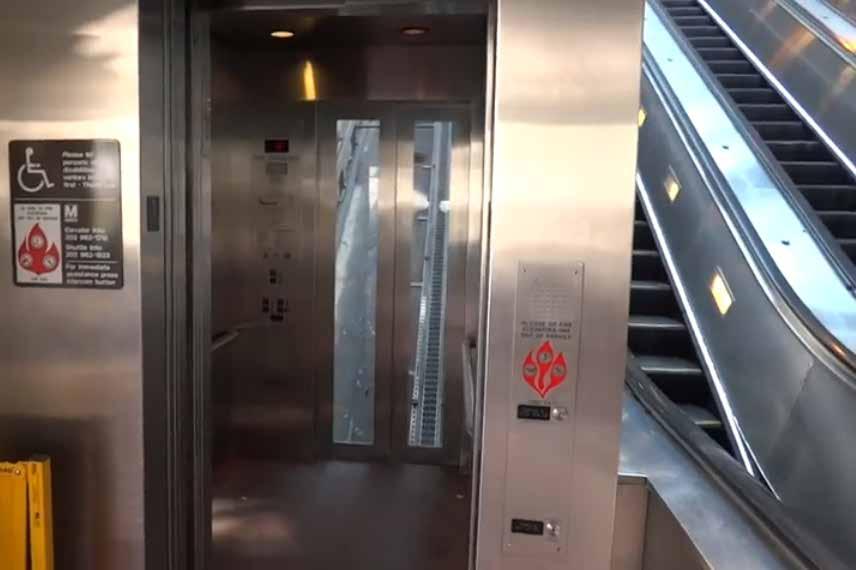 Washington Metro (WMATA) Huntington Station Inclined Elevator Capacity of the cab is 2500 lbs. (approx.