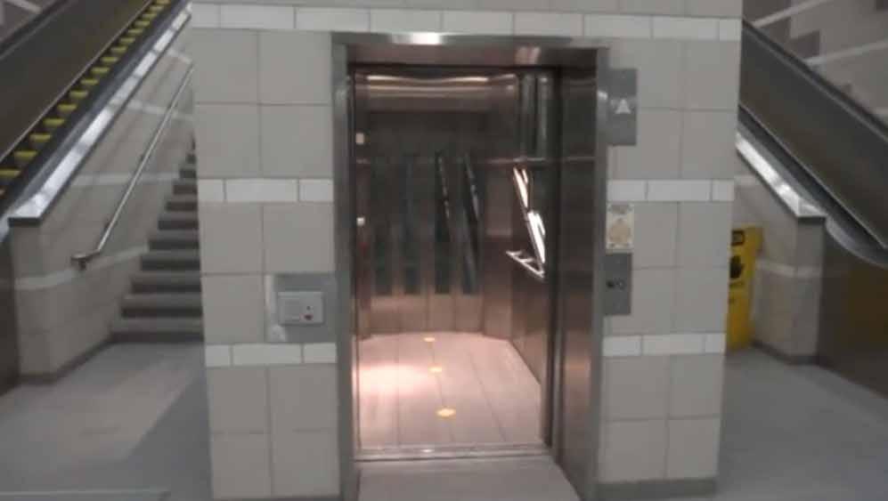 Dallas (DART) Cityplace/Uptown Station Inclined Elevators The inclined elevator cabs are ADA compliant and