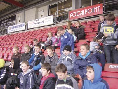 The dedication shown by 30 of these young people was rewarded with a visit to AFC Bournemouth s home ground, Dean Court, where they met the club s disability and social inclusion officer Russell