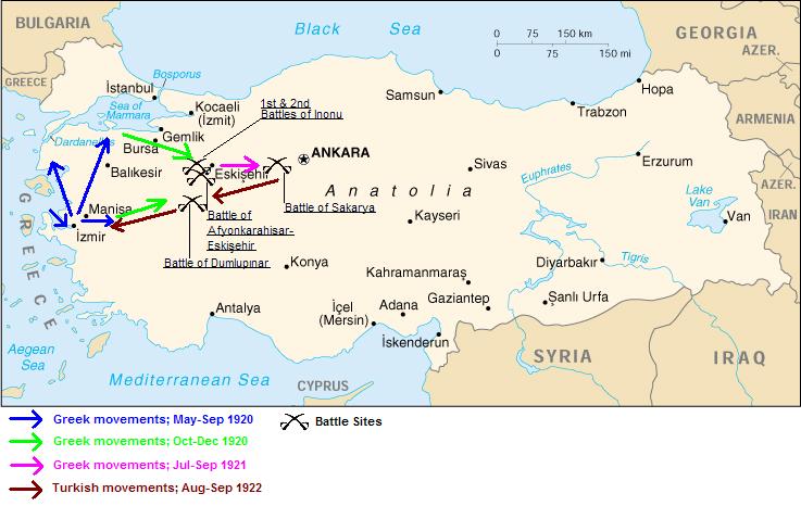 economy. By early 1922 the Allies had abandoned the existing Treaty of Sèvres. At this point, the Turkish Revolutionary forces denied a settlement with Greece while Greek forces remained in Anatolia.