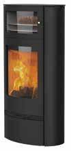 The stylish exterior holds a large combustion chamber that can accommodate logs of up to 50cm in length, and offers a