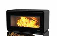 The double-layered glass door ensures optimum insulation for better combustion in the firebox.