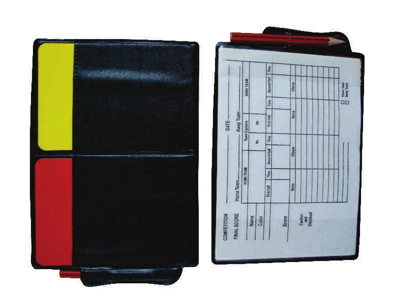 Red & Yellow cards.. 15-page score pad.