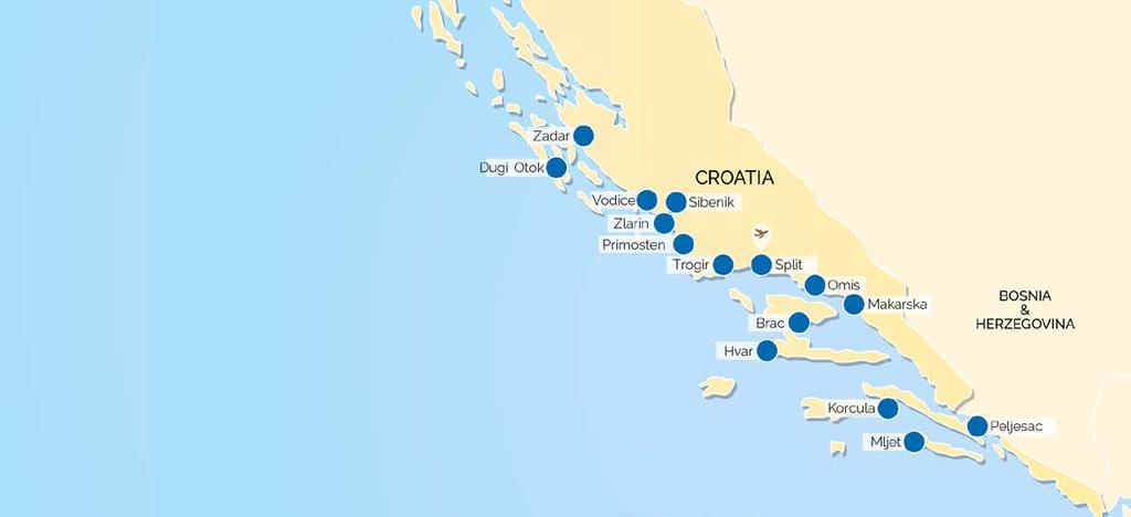 Cycle Cruises From 329 Departs Saturdays, Apr - Oct to 549 16 Prices include: Take challenging rides along the Adriatic Coast 7 nights ensuite accommodation on the Adriatic Sea