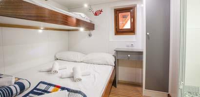 As the name suggests, all cabins are ensuite. Ensuite cabins Towels provided Standard Ships 8 Berth Yachts Our Standard Ships are popular with groups and young travellers.