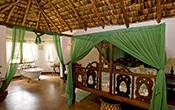 The lodge offers an indoor lounge as well as an outdoor African-style veranda